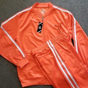 Orange/White Track/Jogger Suit Set 2pc XL- NEW